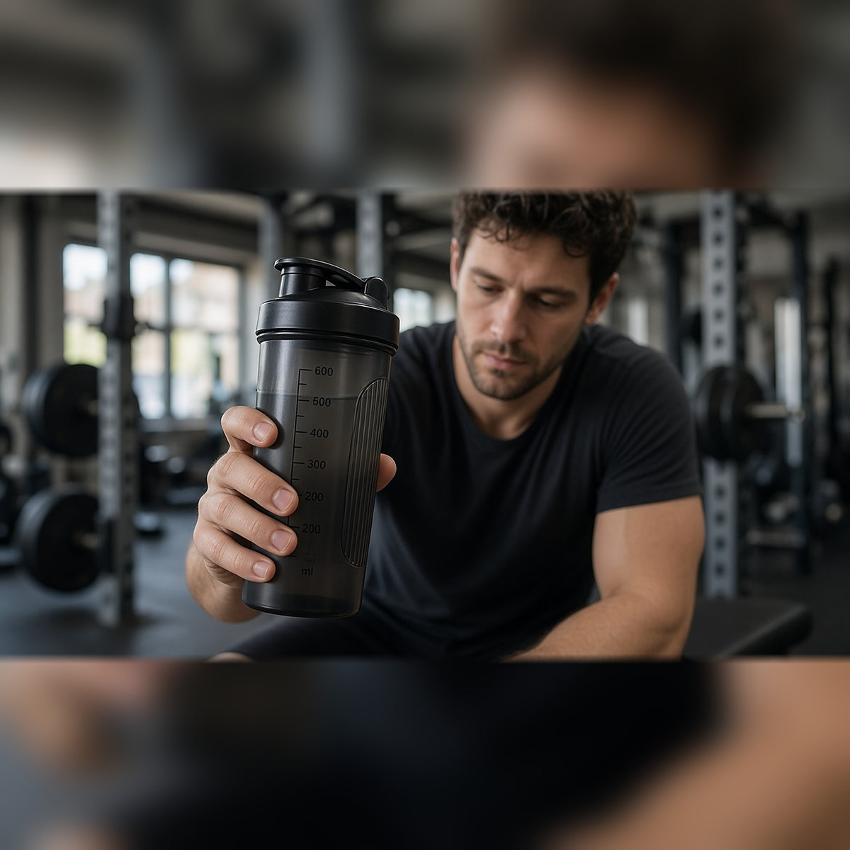 Shaker bottle in gym setting