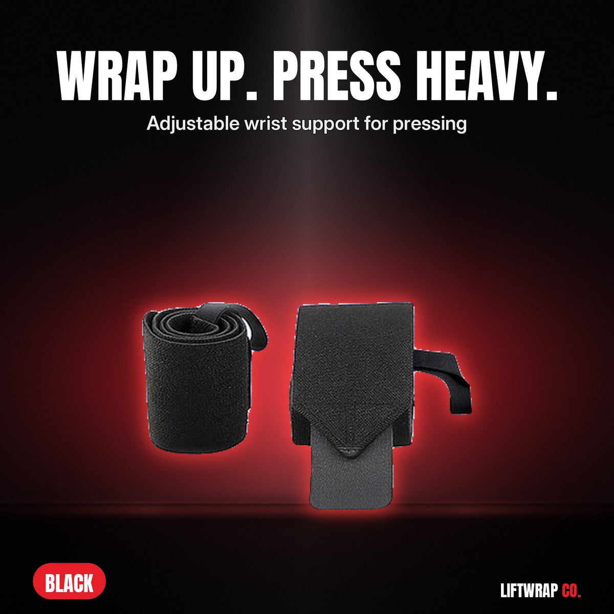 Thick Nylon Wrist Wrap – Black by LiftWrap Co