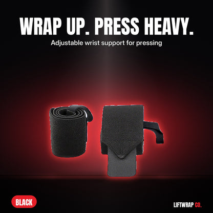 Thick Nylon Wrist Wrap – Black by LiftWrap Co