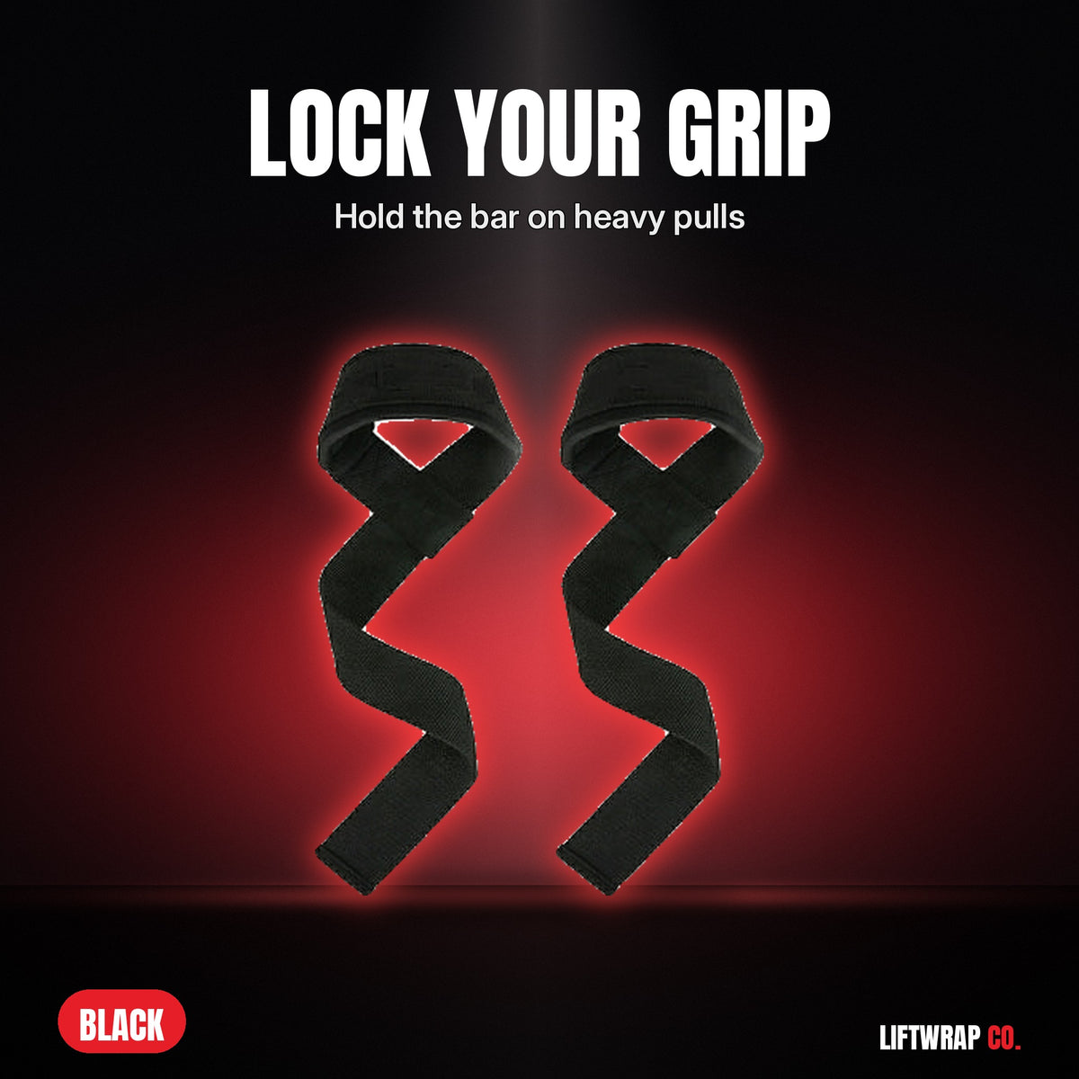 Hard Pull Grip Straps – Black by LiftWrap Co