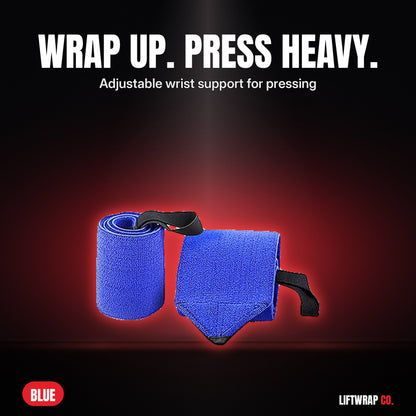 Thick Nylon Wrist Wrap – Blue by LiftWrap Co