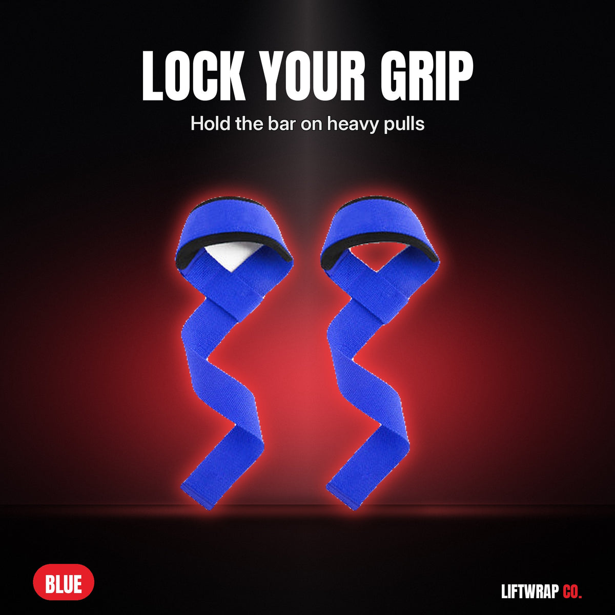 Hard Pull Grip Straps – Blue by LiftWrap Co