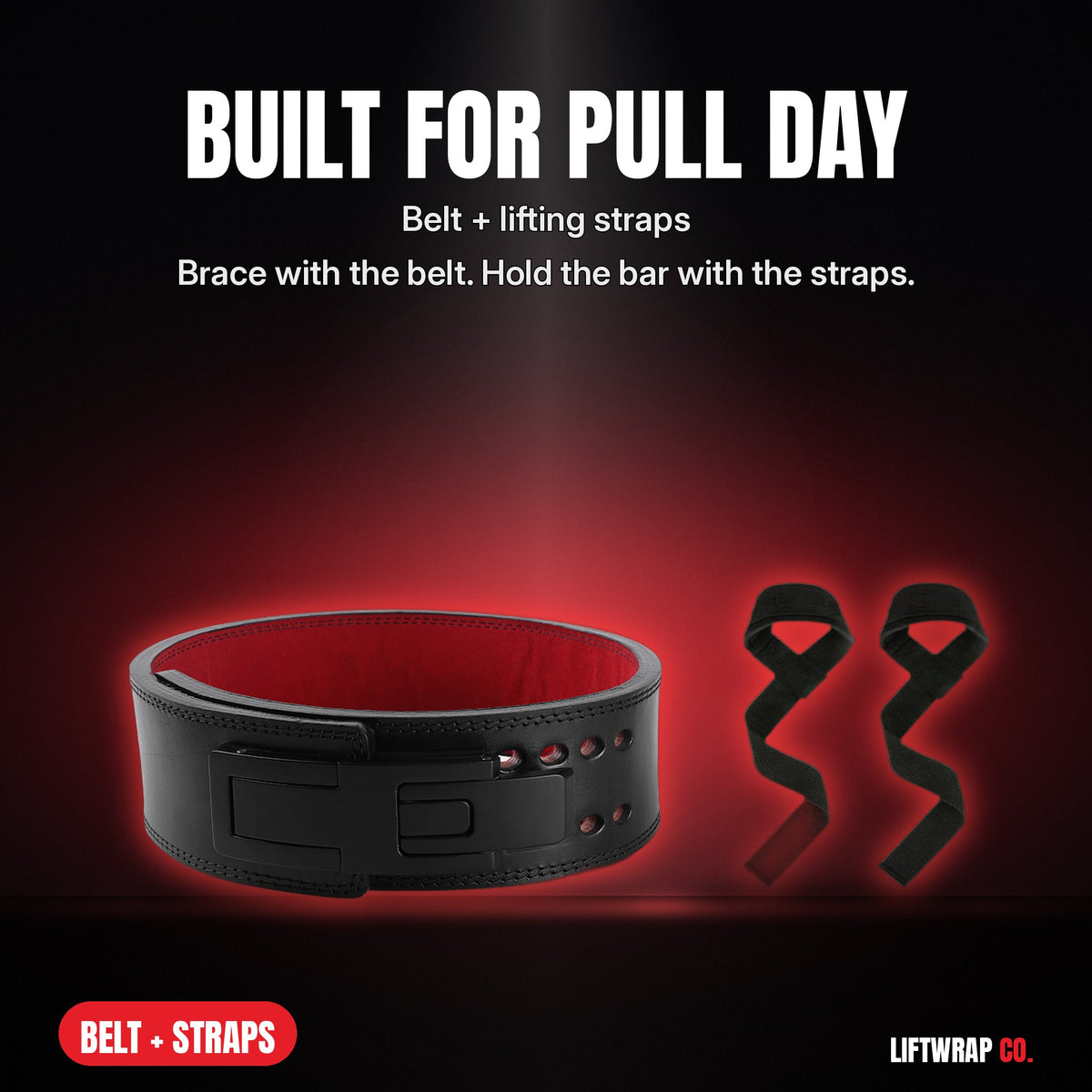 Deadlift Kit – Lever Belt + Lifting Straps by LiftWrap Co