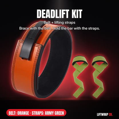 Deadlift Kit – Lever Belt + Lifting Straps