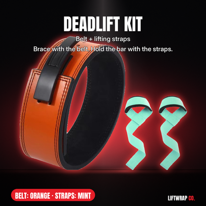 Deadlift Kit – Lever Belt + Lifting Straps