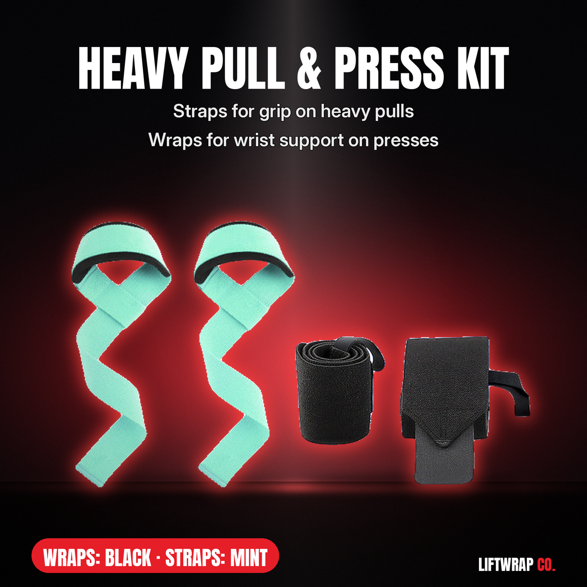 Heavy Pull & Press Kit – Lifting Straps + 2 Wrist Wraps