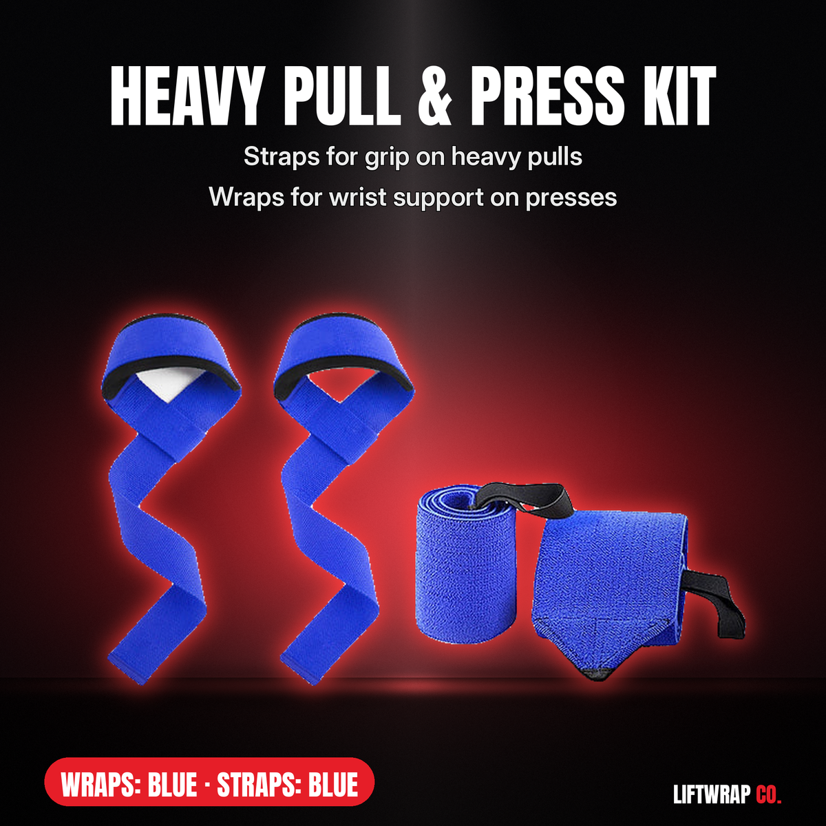 Heavy Pull & Press Kit – Lifting Straps + 2 Wrist Wraps