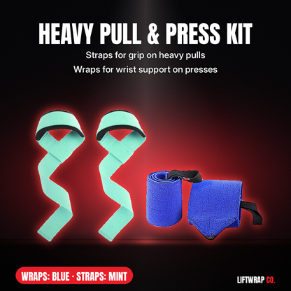 Heavy Pull & Press Kit – Lifting Straps + 2 Wrist Wraps
