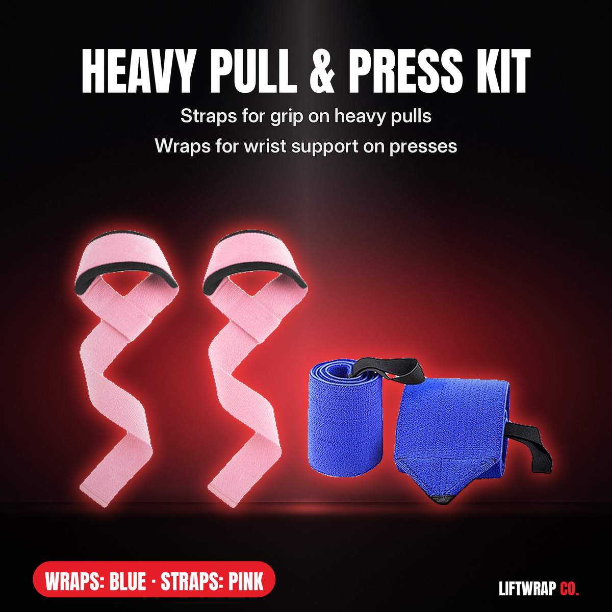 Heavy Pull & Press Kit – Lifting Straps + 2 Wrist Wraps