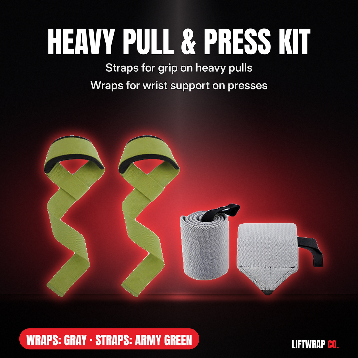 Heavy Pull & Press Kit – Lifting Straps + 2 Wrist Wraps