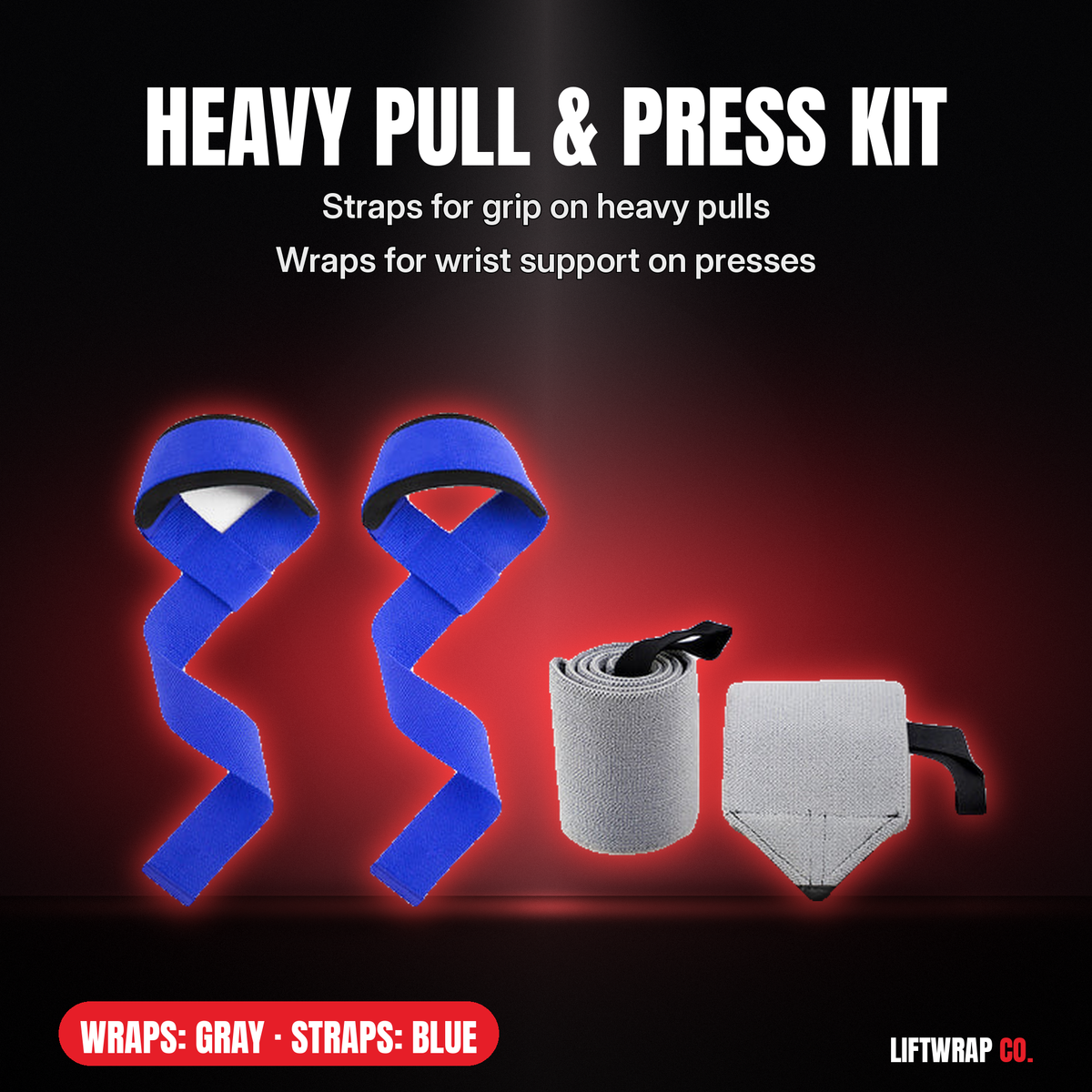 Heavy Pull & Press Kit – Lifting Straps + 2 Wrist Wraps