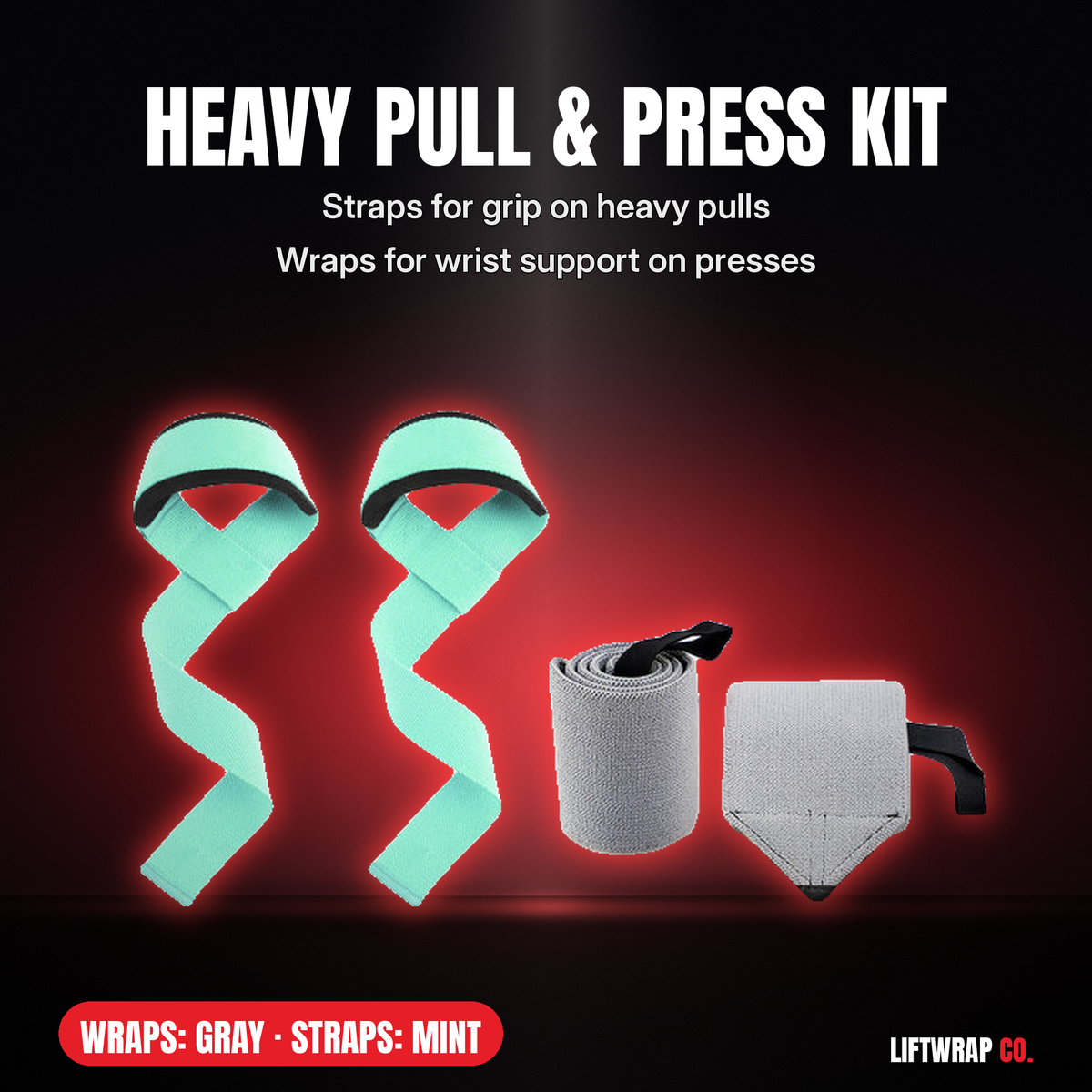 Heavy Pull & Press Kit – Lifting Straps + 2 Wrist Wraps