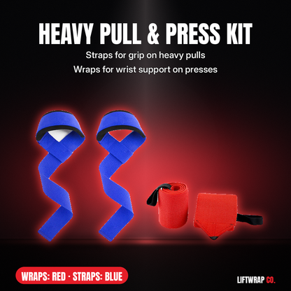 Heavy Pull & Press Kit – Lifting Straps + 2 Wrist Wraps