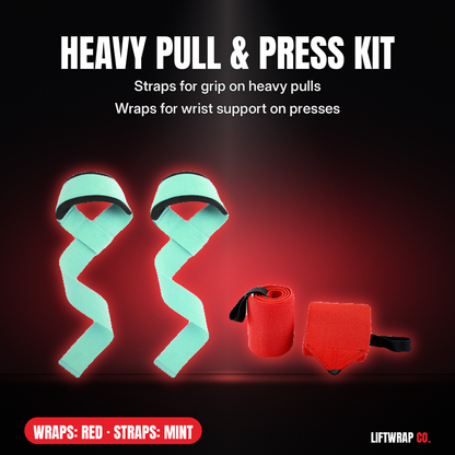 Heavy Pull & Press Kit – Lifting Straps + 2 Wrist Wraps