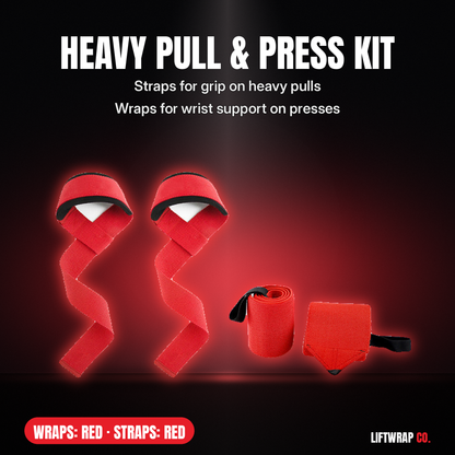 Heavy Pull & Press Kit – Lifting Straps + 2 Wrist Wraps