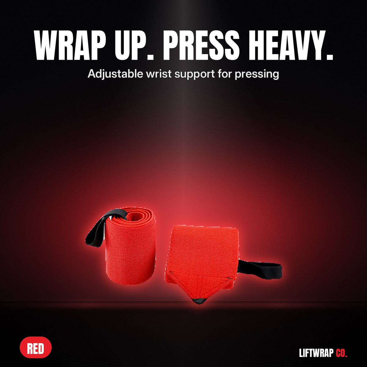 Thick Nylon Wrist Wrap – Red by LiftWrap Co