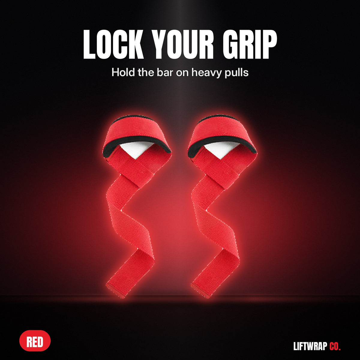 Hard Pull Grip Straps – Red by LiftWrap Co